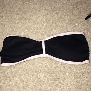 .black and white bando bikini top